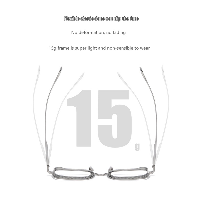 แว่นตาสายตาสั้น กรอบไทเทเนียมบริสุทธิ์ ทรงสี่เหลี่ยม สไตล์ญี่ปุ่น สีเงินบรอนซ์ สําหรับผู้ชาย 2022 LINDSTRUM DTX125 - รูปที่ 7