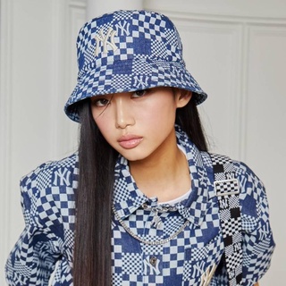 ของแท้💯MLB Checker Board Denim Bucket Hat พร้อมส่ง