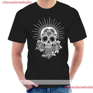 charactersstudio New เสื้อยืดผ้าฝ้าย 100% พิมพ์ลายกราฟฟิก Mexican Sugar Skull discount