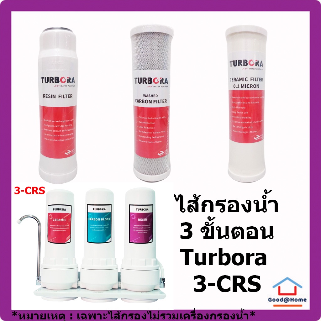 ชุดรวม ไส้กรอง Turbora 3 ขั้นตอน สำหรับเครื่อง Turbora 3-CRS Water Filter Water Purifier ไส้กรอง เครื่องกรองน้ำ