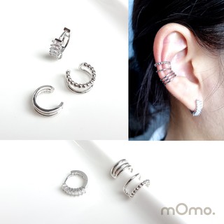 1019 Earcuff (Set of 3) ต่างหูเกี่ยวเกาหลี ชุบทองคำขาว เพชรแท้ cz หลากหลายสไตล์ สวยมาก คุณภาพดี เซต3ชิ้น คุ้มสุดๆ