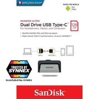 [แท้] Sandisk 32GB 64GB 128GB OTG USB Type-C Ultra Dual ช่อง TYPE C ของแท้ ประกัน Synnex Thai