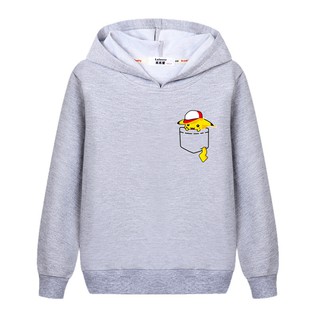 🎅❄เสื้อกันหนาวเด็ก❄🎅เสื้อผ้าเด็กKids cute pocket Pikachu sweatshirt baby cotton winter hoodies