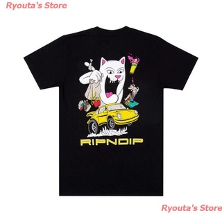 Ryoutas Store 2022 เสื้อยืด Ripndip Open Roads - สีดํา (ของแท้) เสื้อยืดผ้าฝ้าย