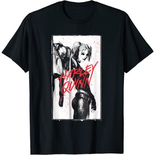 เสื้อยืดโอเวอร์ไซส์เสื้อยืด พิมพ์ลาย Harley Quinn Inked Quinn สีดํา สําหรับผู้ใหญ่S-3XL