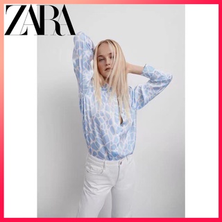 Zara เสื้อเชิ้ตลําลอง ผ้าซาติน ทรงหลวม แฟชั่นใหม่