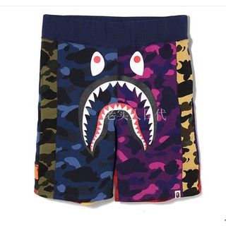 BAPE Mix Camouflage stitching shark shorts 18AW pant