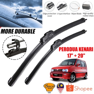 Perodua Kenari ที่ปัดน้ําฝน ซิลิโคนนุ่ม ไร้กระดูก อุปกรณ์เสริมในรถยนต์ ด้านหน้า ใบปัดน้ําฝน ที่ปัดน้ําฝน ชุด 17 นิ้ว + 20 นิ้ว