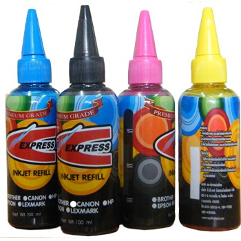 น้ำหมึกเติม EPSON ดำ น้ำเงิน แดง เหลือง 100ซีซี EXPRESS INKJET REFILL EPSON 100 ml BL/C/M/Y ราคา ถูกที่สุด ดีลบีเคเค