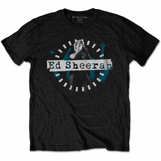 T-shirt  เสื้อยืดผ้าฝ้ายสีดําพิมพ์ลาย Ed Sheeran Dashed Stage Photo สําหรับผู้ชายS-5XL