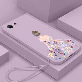 เคสโทรศัพท์ซิลิโคน TPU แบบนิ่ม ลายดอกไม้ มีสายคล้อง สําหรับ Oppo F1s A83 A71