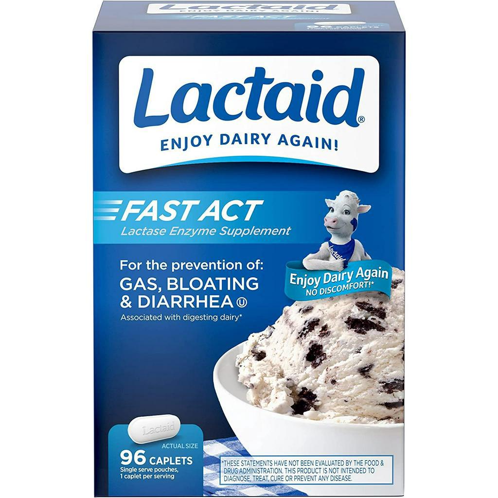 [ของแท้ 100%] LACTAID FAST ACT FOR THE PREVENTION OF GAS BLOATING & DIARRHEA ASSOCIATED WITH DIGESTING DAIRY