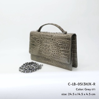 Prang Crocodile Leather Clutch / Cross Body Lady Bag กระเป๋าถือผู้หญิง คลัทช์ หนังจระเข้ C-LB-0513H/K-R