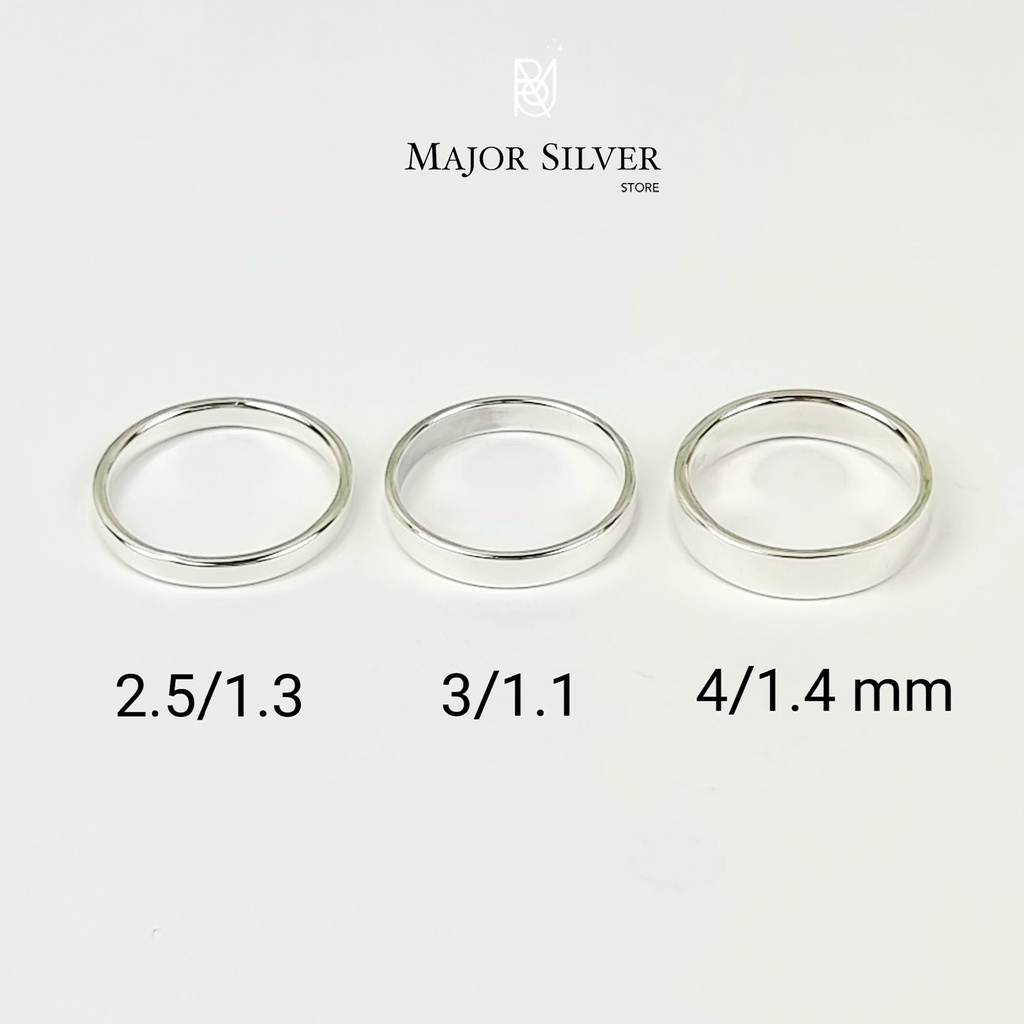 แหวนแบนกว้างมี 3 รุ่น / เงินแท้ 92.5% เรียบๆ ใส่ได้ทั้งชายหญิง : E-V-Fla