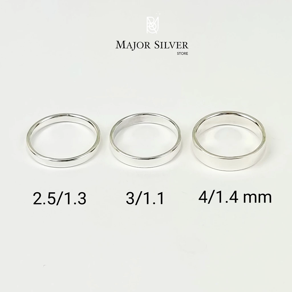 แหวนแบนกว้างมี 3 รุ่น / เงินแท้ 92.5% เรียบๆ ใส่ได้ทั้งชายหญิง : E-V-Fla