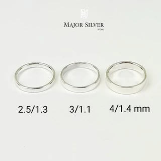 แหวนแบนกว้างมี 3 รุ่น / เงินแท้ 92.5% เรียบๆ ใส่ได้ทั้งชายหญิง : E-V-Fla