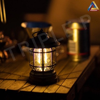 🔥พร้อมส่ง🔥ตะเกียงแคมป์ปิ้ง LED Retro Camping Light(ฟรีถ่านAA 1แพ็ค)