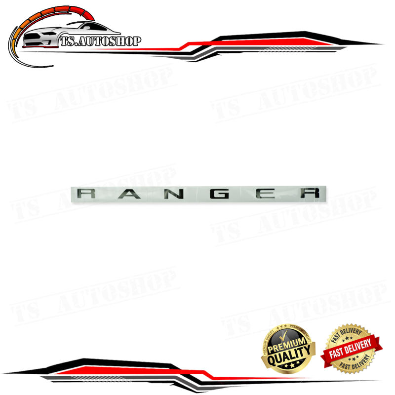 สตีกเกอร์ Sticker "RANGER" ติดฝาท้าย ดำ ฟอร์ด เรนเจอน์ Ford Ranger ขนาด 128x7 จำนวน 1 Piece ปี 2012-2018