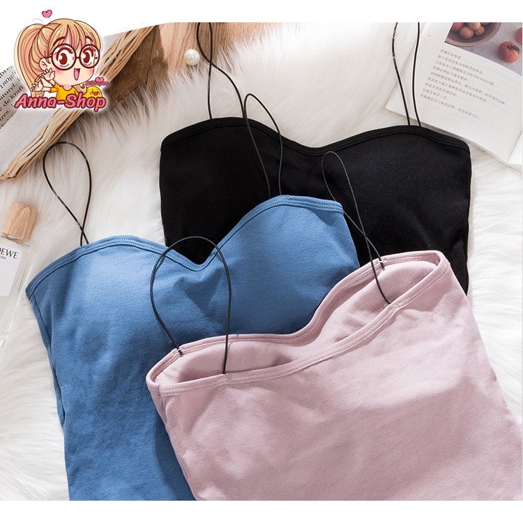 เสื้อผ้าสายเดี่ยวแฟชั่นผู้หญิง มาใหม่ ผ้าร่อง ฟองน้ำถอดได้ งานเซ็กซี่ A88 - รูปที่ 7