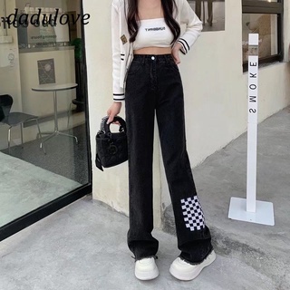 DaDulove💕 New Korean Version Ins Denim Wide Leg Pants High Waist Loose Micro Flared Pants Fashion Womens Clothing