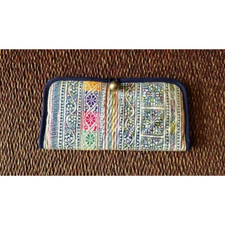กระเป๋า สตางค์ ชาย หญิง แบบพับ ผ้าเขียนเทียน ปักมือ handmade