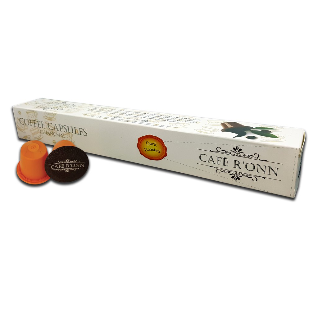 แคปซูลกาแฟ CAFE R'ONN อาราบิก้า100% คั่วเข้ม 10/กล่อง สามารถใช้ร่วมกับเครื่อง Nespresso * ได้