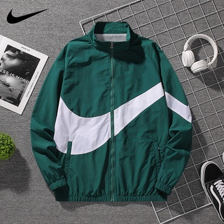 Nike ของแท้ 100% เสื้อแจ็กเก็ต เสื้อกันลม ลําลอง ระบายอากาศ ทรงหลวม แฟชั่นฤดูใบไม้ผลิ และฤดูร้อน สําหรับผู้ชาย