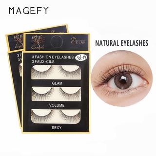 MAGEFY 15 Boxes 3 Pairs/Box Eyelashes Set Wholesale Natural False Eyelash Extension