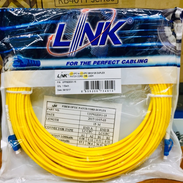 UFP922D31-15 LC/LC SM 15M. สายไฟเบอร์ออฟติค แอลซี/แอลซี ซิงเกอร์โหมด 15เมตร ออกใบกำกับภาษีได้