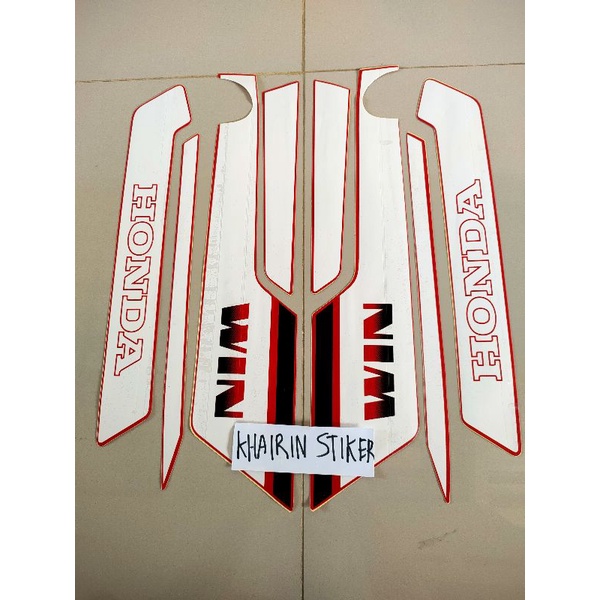 MERAH Honda win สติ๊กเกอร์แถบสีแดงและสีขาว 1984 84