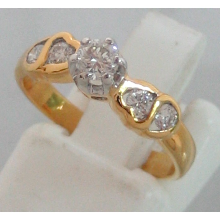 แหวนทองคำประดับเพชรแท้รวมน้ำหนัก 0.20 กะรัต เบลเยี่ยมคัต น้ำขาว 95-96 กะรัต ตัวเรือนทอง 90 น้ำหนักร