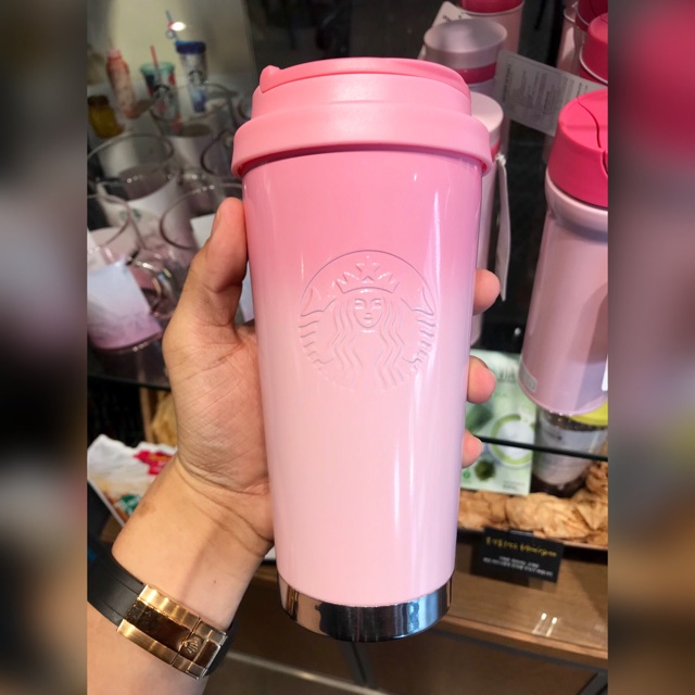 แก้ว Starbucks Elma Tumbler เกาหลี สีชมพูไล่สี น่ารักมาก