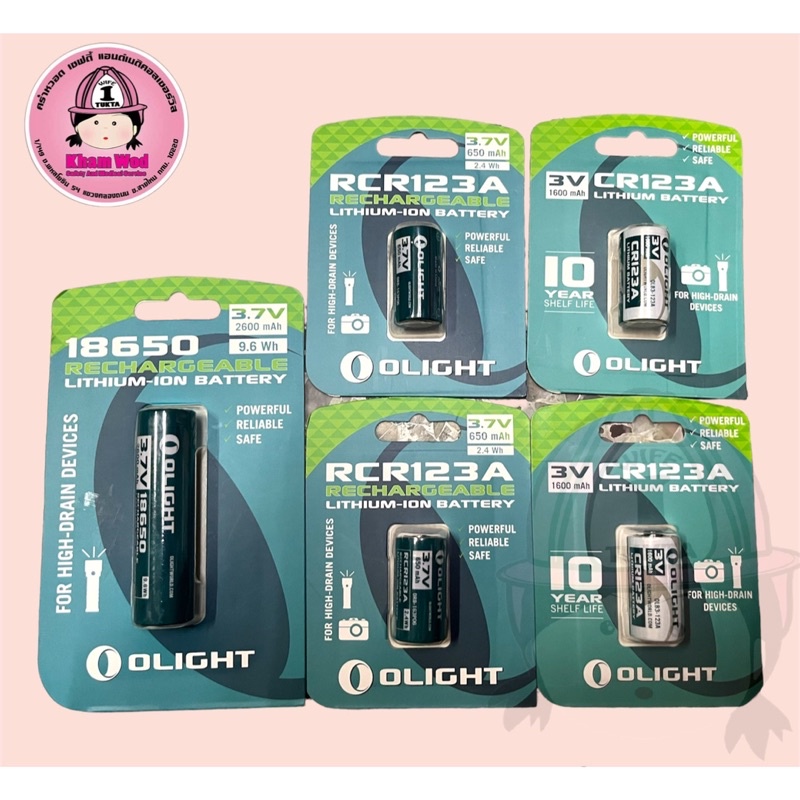 Olight RCR123A Olight CR123A Olight18650 ถ่านชาร์จOlight แท้100%🇹🇭จัดส่งจากไทย🇹🇭