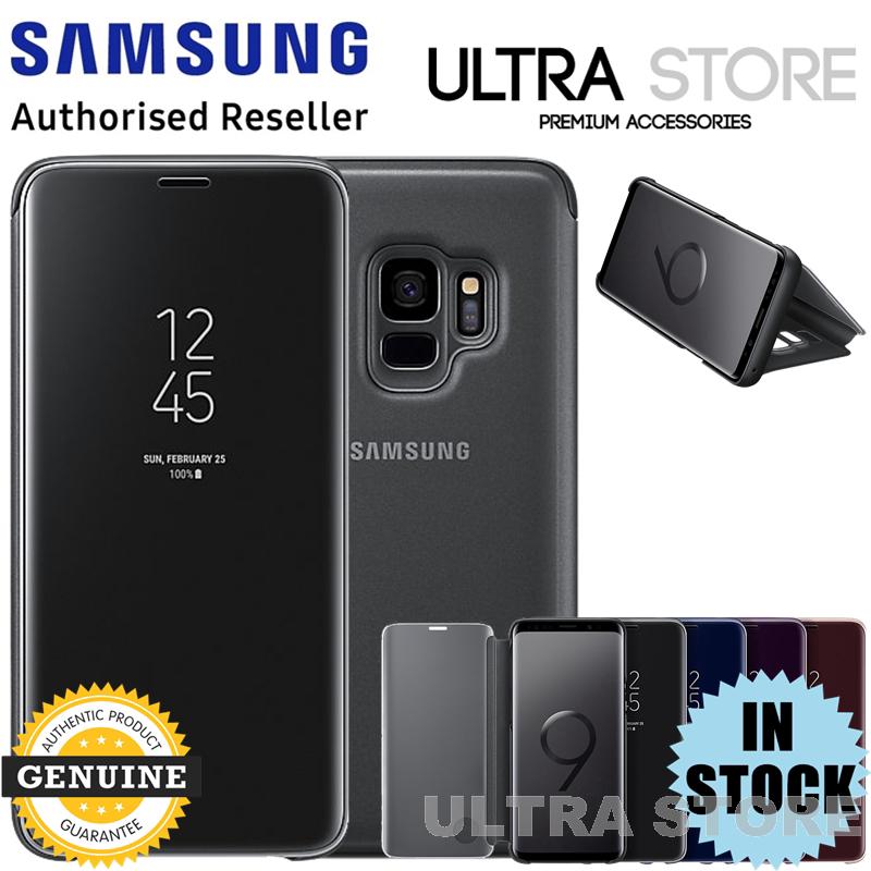 100% Original Samsung Galaxy S9 PLUS Mirror Clear View Smart Flip Case S-View Standing Flip Cover Phone Case For Galaxy S9