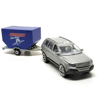 Majorette Volvo XC 90 + Airport Luggage Container Trailer - Silver Color /scale 1/61 (3 inches) no Package