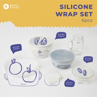 Refill Station - ฝาซิลิโคนปิดจาน ครอบจาน เก็บอาหาร สะอาด ปลอดภัย reusable food wraps