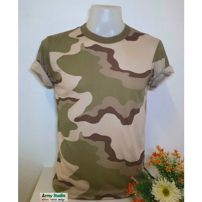 เสื้อยืดคอกลมลาย อส. หรือทะเลทราย 3สี มีไซร์ s-4xl