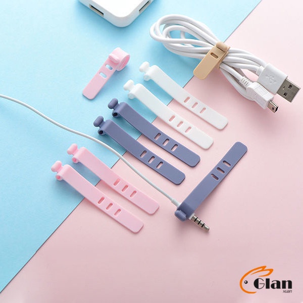 Glanxuan สายรัดซิลิโคน อุปกรณ์สำหรับรัดสายหูฟัง ที่เก็บสายดาต้า silicone cable winder