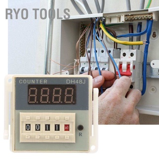 Ryo O111Rom Dh48J-8 เคาน์เตอร์อิเล็กทรอนิกส์ดิจิตอลจอแอลซีดี 8 Pins Delay Time Relay 0-999900