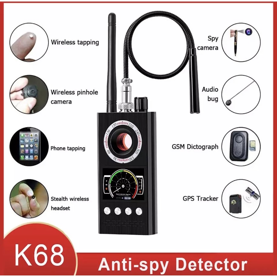 เครื่องตรวจจับป้องกัน-spyer  K68 กล้อง GSM เครื่องค้นหา BUGเสียงจี ป้องกันป้องกันการรบกวนรถตรวจจับสัญญาณ gps