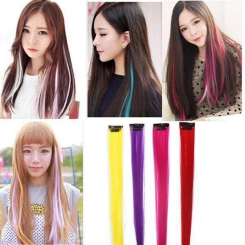 Klf - ผม COLORFUL fake / color HAIRCLIP กิ๊บติดผมวิกผม ไฮไลท์สี / ต่อผมปลอม