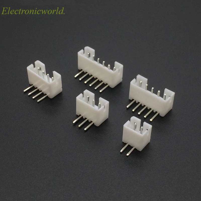 100 ชิ้น PH 2.0 มิลลิเมตร 2 3 4 5 6 7 8Pin มุมขวา JST ซ็อกเก็ตชายขั้วต่อสีขาว 90 องศาเท้าเข็มผู้ถือ 