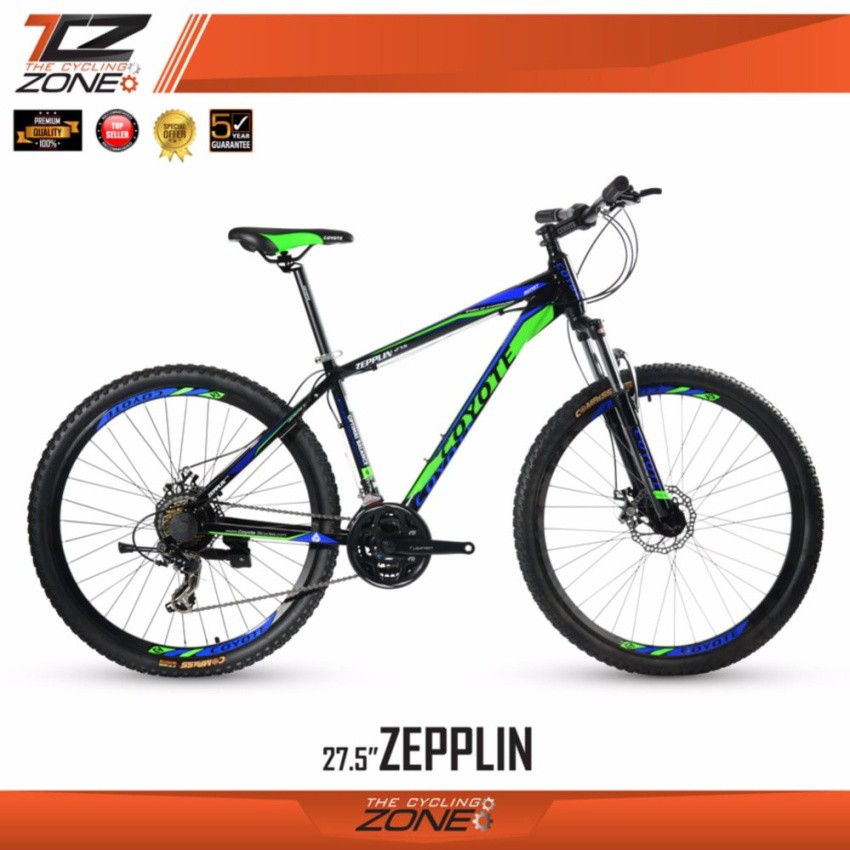 COYOTE จักรยานเสือภูเขา 27.5 นิ้ว / ตัวถัง อลูมิเนียม / รุ่น ZEPPLIN (สีดำ)