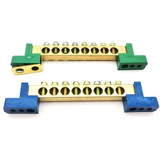 บัสบาร์ทองเหลือง บาร์กราวด์ Ground Bar ขนาด 9x6 และ 12x8 4-12 ช่อง