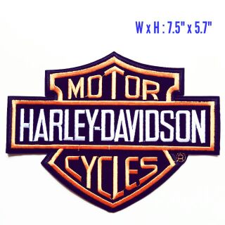 ป้ายรีดติดหลังเสื้อขนาดใหญ่ 7.5*5.7"นิ้ว  Large Harley Davidson Iron on Patch