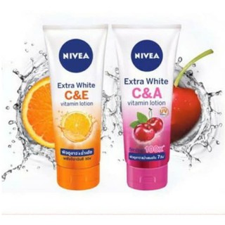 นีเวีย เอ็กซ์ตร้า ไวท์ ซีแอนด์อี/ซีแอนด์เอ วิตามิน โลชั่น NIVEA Extra White C&amp;E/C&amp;A Vitamin Lotion 180 มล.