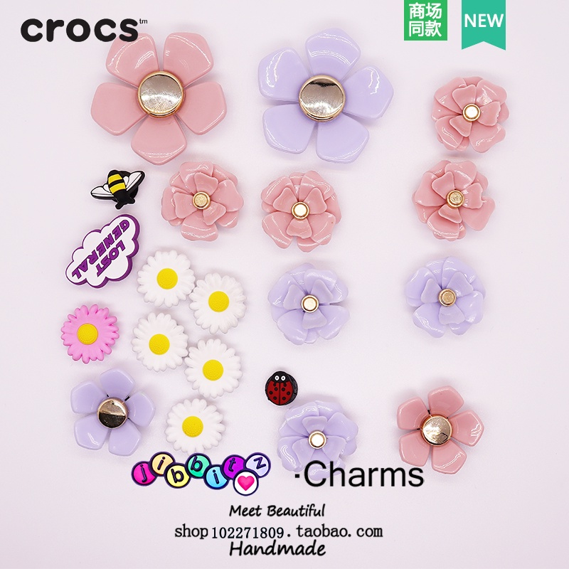 JIBBITZ cross charms ตัวติดรองเท้า ดอกไม้DIY ตัวติดรองเท้า cross