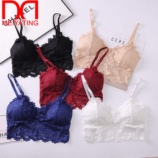 MYT💥Bra 343💥บราลูกไม้ ไร้โครง ครอปลูกไม้ ส่วมใส่สบาย สวยเซ็กซี่ ดีเทลน่ารักไม่มีเอ้าท์ พร้อมส่งจากไทย