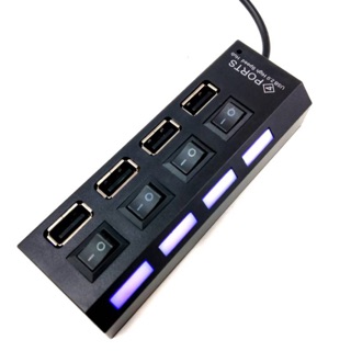 HUB เพิ่มช่อง Usb 4 Port (มีสวิทย์ปิดเปิด)