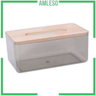 [AMLESO] Minimalist Rectangular Tissue Box Cover Kitchen Office Household Clear Tissue Dispenser Napkin Storage Container